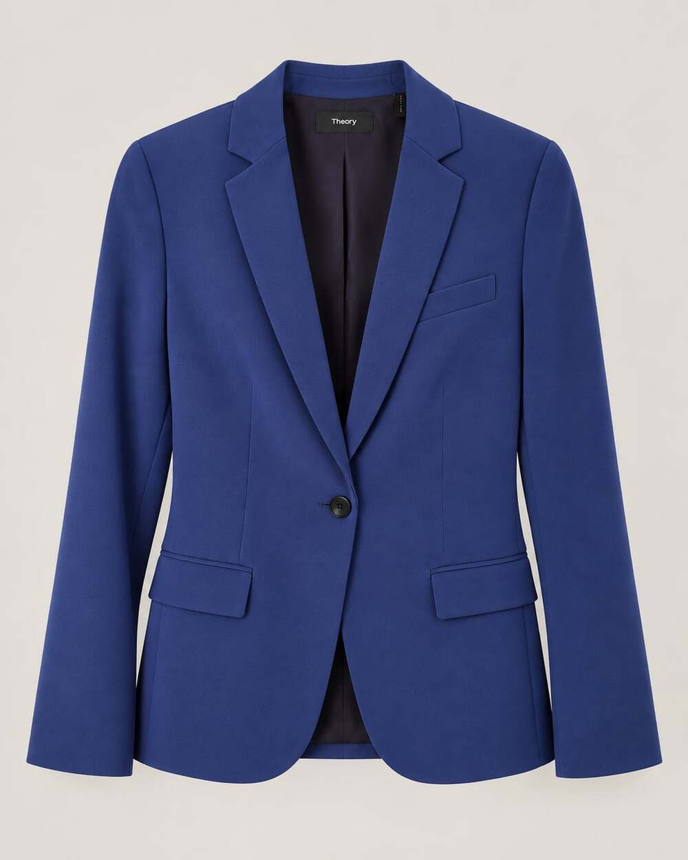 Theory Staple Blazer Size 0 Blue Admiral Crepe Single Button 495 MSRP
